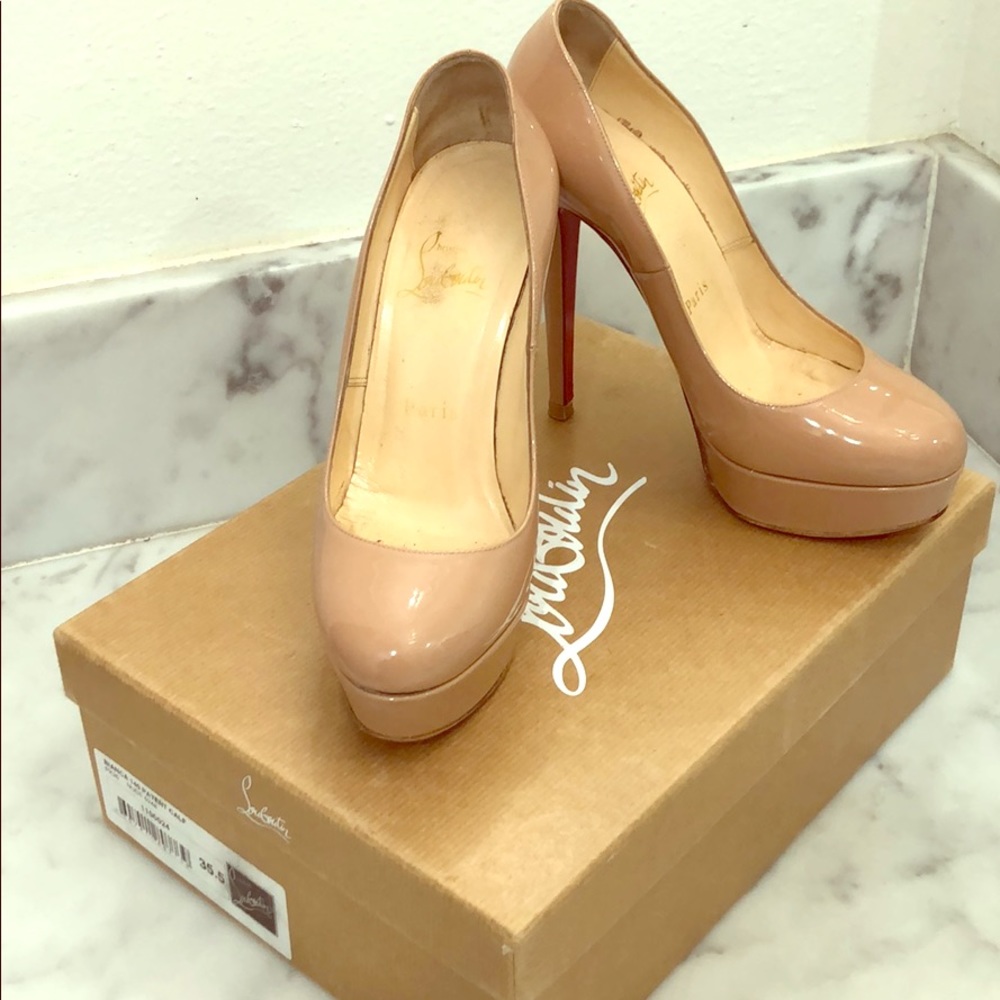 Christian Louboutin Bianca 140mm Patent Nude Pumps